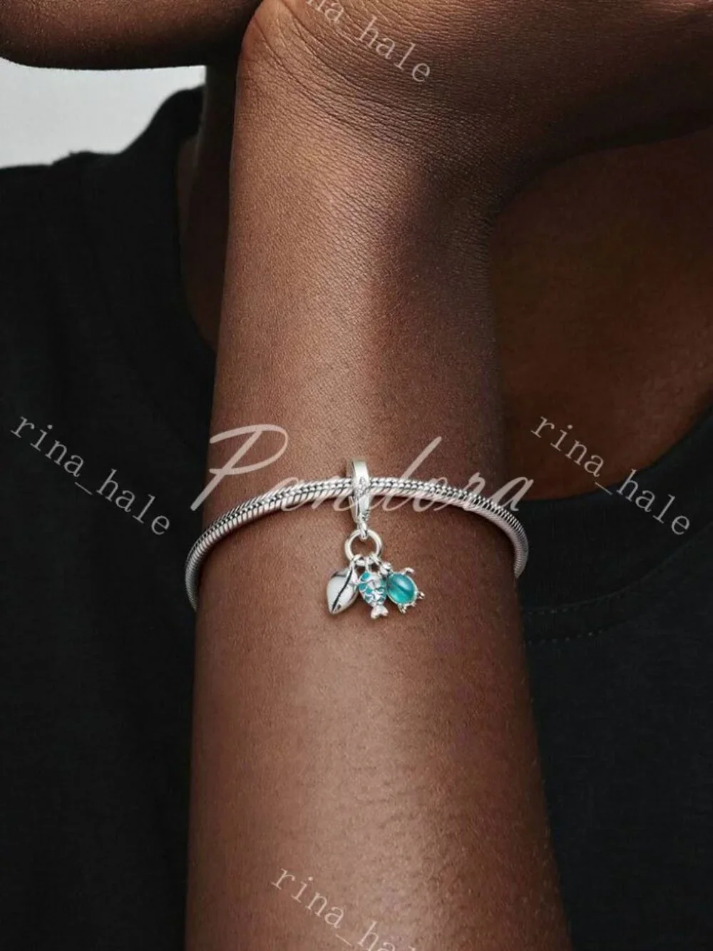 Pandora Fish, Sea Turtle & Conch Triple Dangle Charm